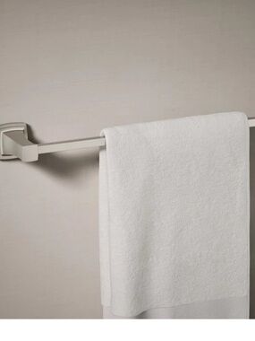 Polished Silver Wall Hook Bar - Modern Single Rail 26in long